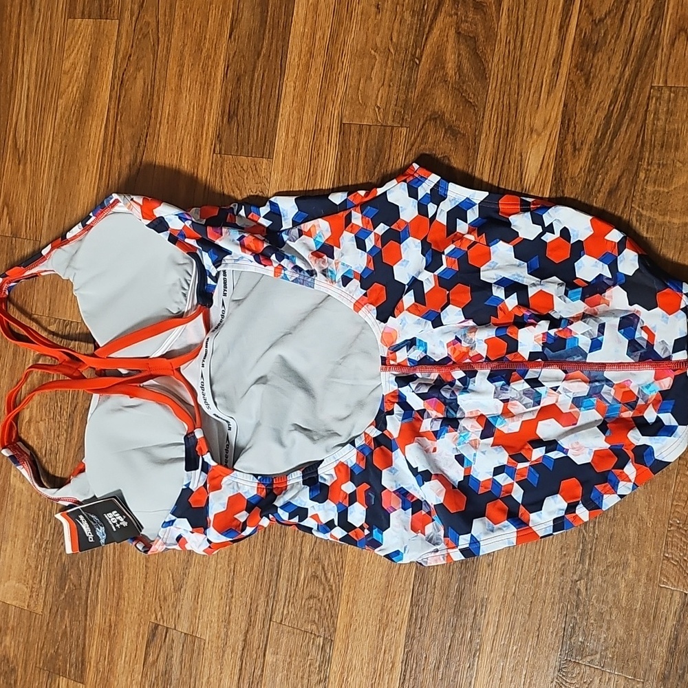 Speedo Women's Swimsuit One Piece Thin Strap High Cut NWT Hydrobra S40 - Picture 6 of 6